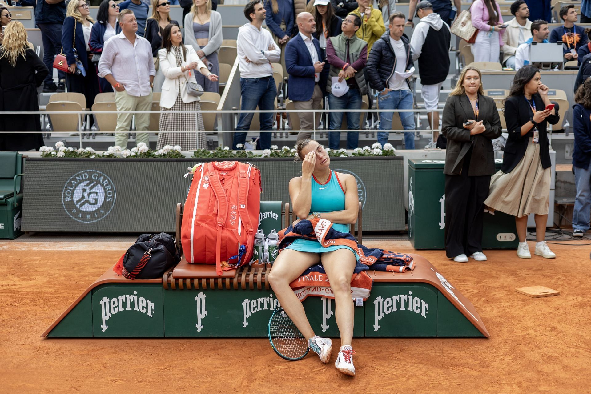Aryna Sabalenka after her defeat in the French Open final - Source: Getty